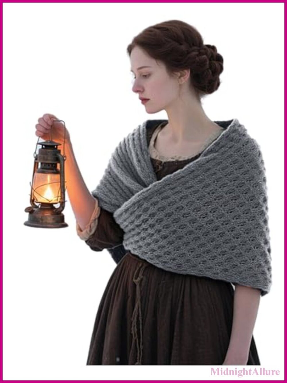 Knitted Acrylic Triangle Shawl Sontag Wrap Renaissance Viking